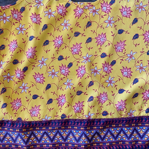 Hollister Mustard Yellow & Purple Floral Tank Top - Picture 2 of 7